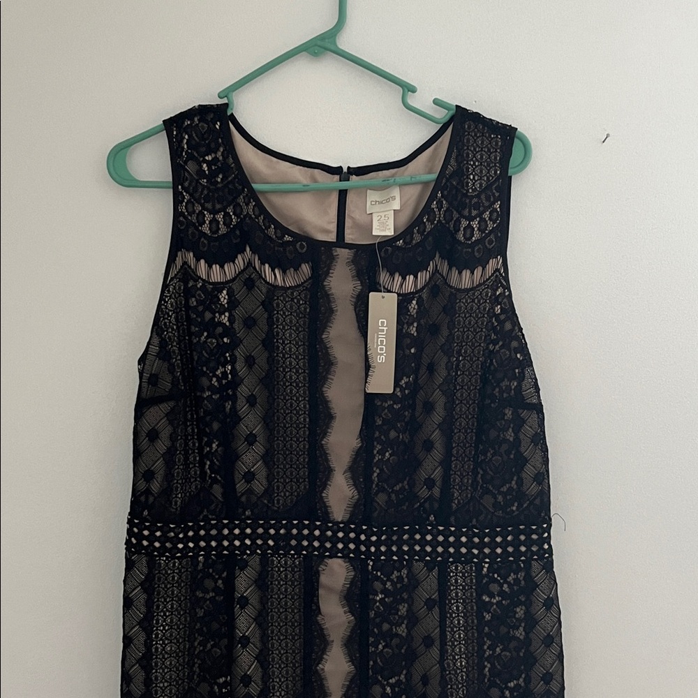 Chico’s Size 2 Cocktail Lightweight MIDI Lace sleeveless Dress